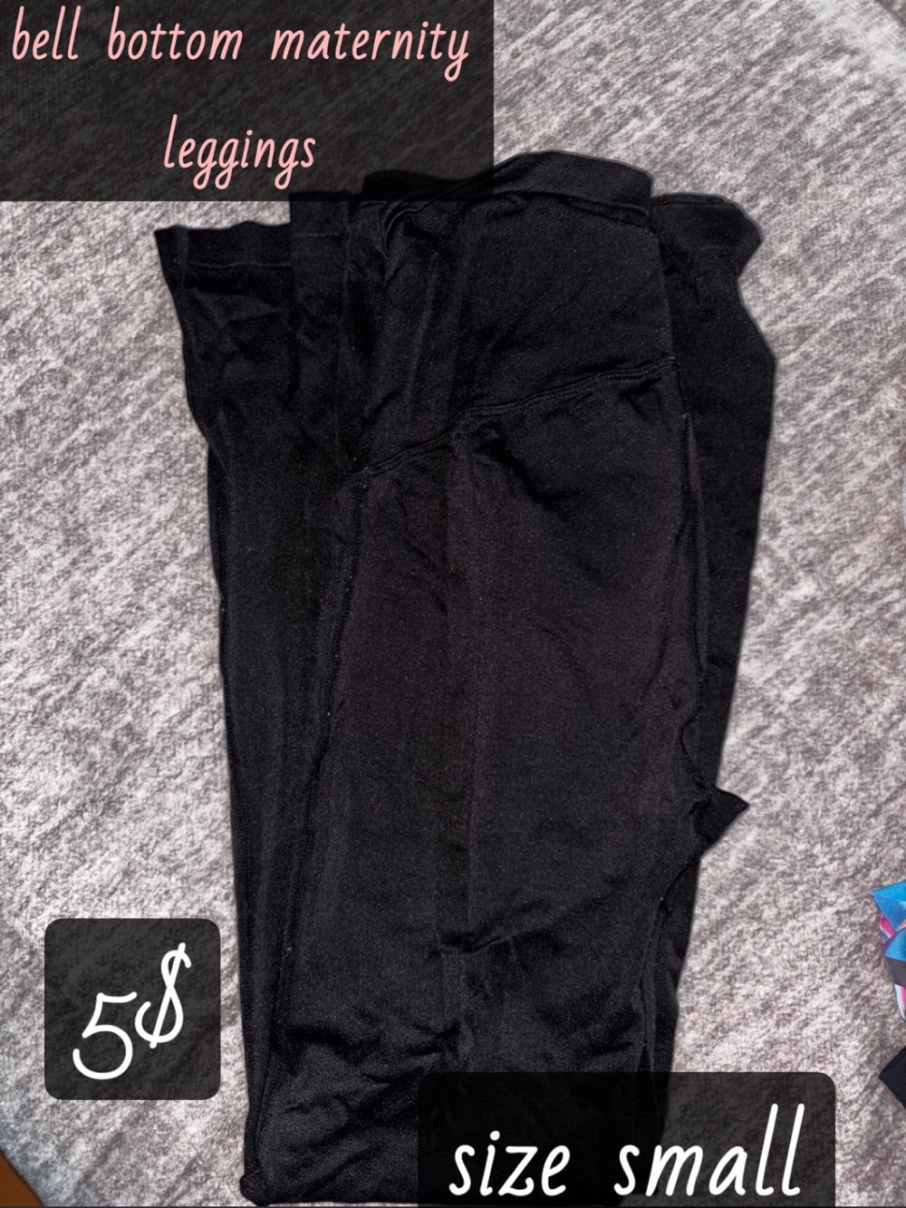 Maternity Bell Bottom Leggings - Black - Size Small